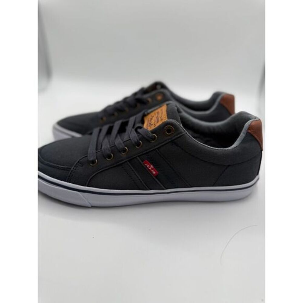 Levi's Canvas Sneakers Casual Skateboarding Shoes Black Brown Comfort Size‎ 9